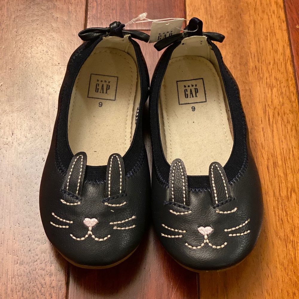 Navy Bunny Ballet Flats